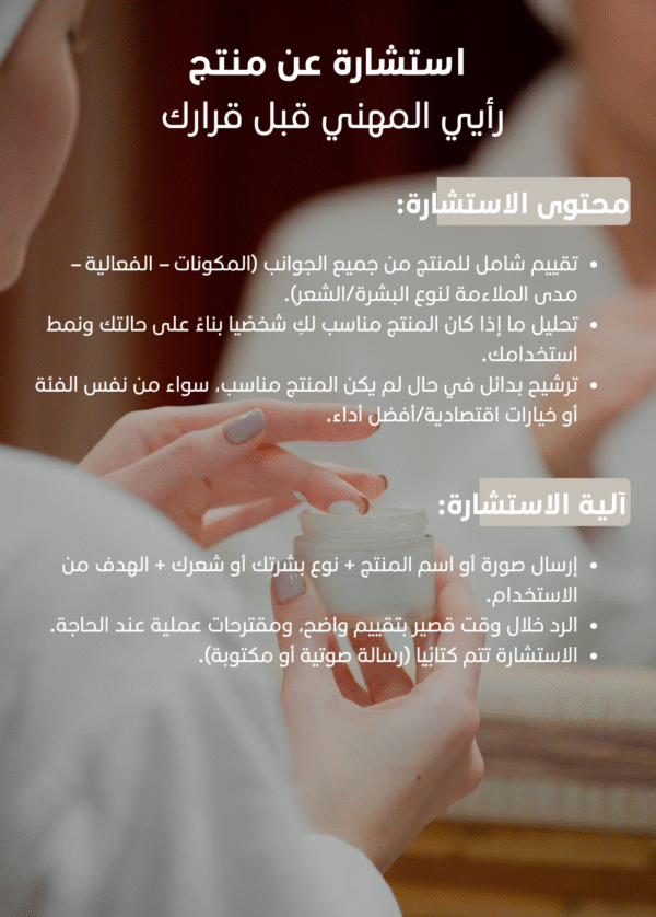 ⁦ﺑﺎﻗﺔ اﻻﺳﺗﺷﺎرةعن منتجات العناية الشخصية⁩ - الصورة ⁦2⁩